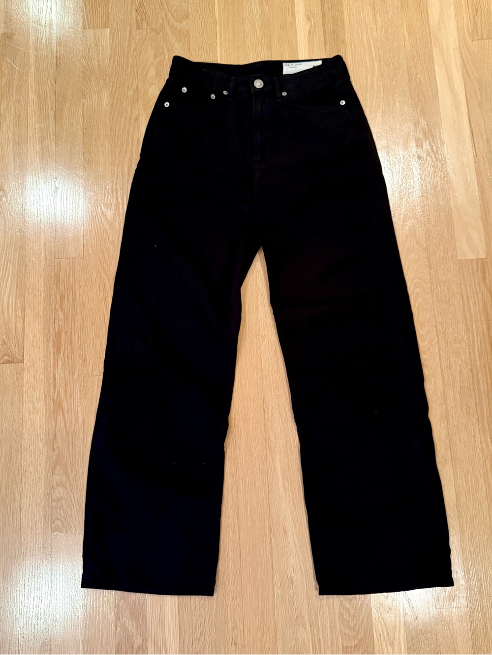 rag & bone Black Wide-Leg Jeans - Picture 7 of 9